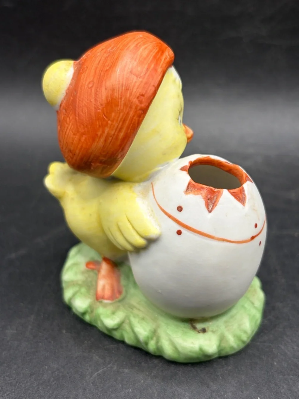 Lefton Vintage Hand Painted Ceramic Artist Chicken Chick Toothpick Holder Vessel